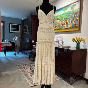 Eliza J Ivory Lace Maxi Dress